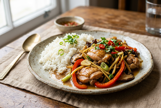 thailändisch inspiriertes Ingwer-Knoblauch-Hähnchen
