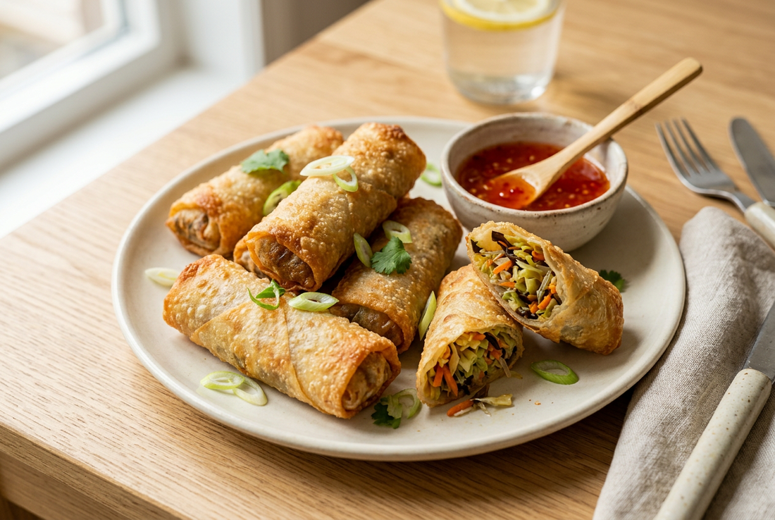 Knusprige Frühlingsrollen aus dem Airfryer in unseren Reibeschalen